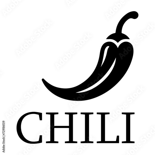 minimal chili brand logo concept black color silhouette