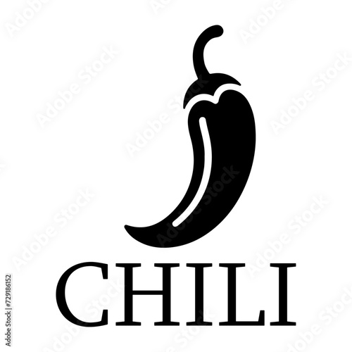 minimal chili brand logo concept black color silhouette