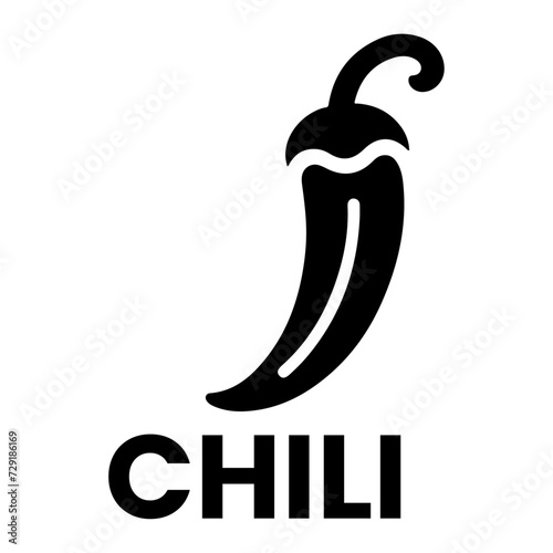 minimal chili brand logo concept black color silhouette