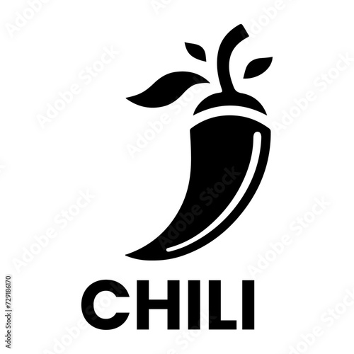 minimal chili brand logo concept black color silhouette