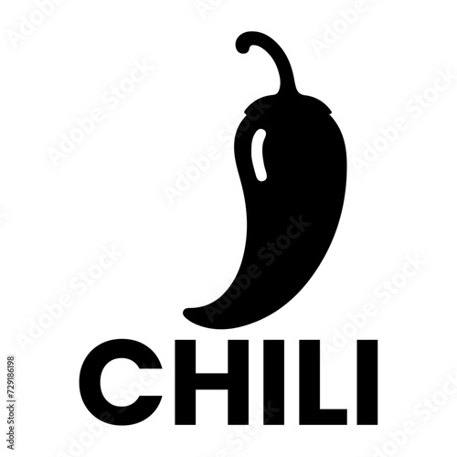 minimal chili brand logo concept black color silhouette