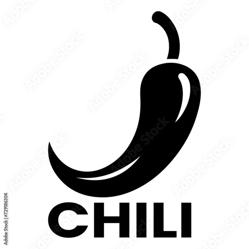 minimal chili brand logo concept black color silhouette