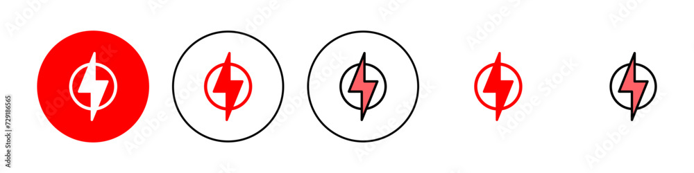 Lightning icon set illustration. electric sign and symbol. power icon. energy sign Lightning icon set illustration. electric sign and symbol. power icon. energy sign