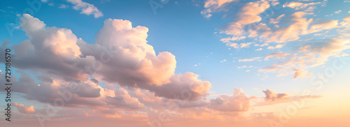 Panorama sunset sky and beautiful cloud, background concept. © NaLan