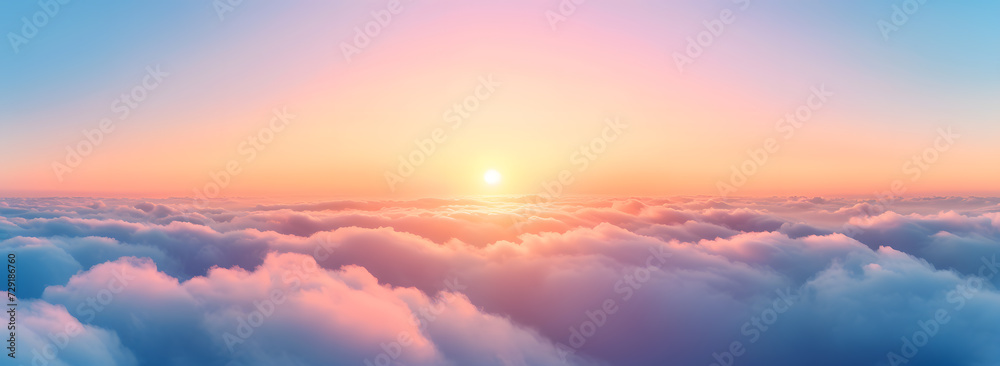 Fototapeta premium Panorama sunset sky and beautiful cloud, background concept.