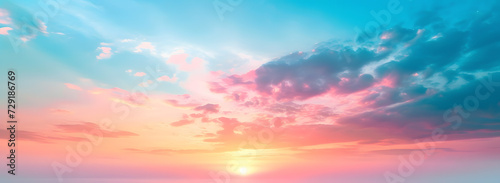 Panorama sunset sky and beautiful cloud, background concept. © NaLan