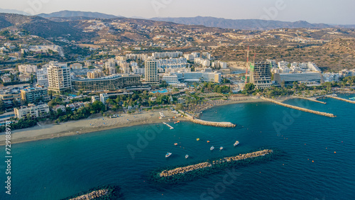 Aerial view of the seafront of Limassol, Cyprus. photo