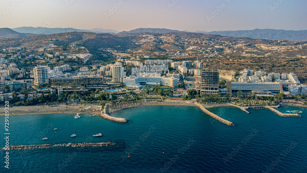 Obraz premium Aerial view of the seafront of Limassol, Cyprus.