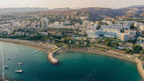 Aerial view of the seafront of Limassol, Cyprus.