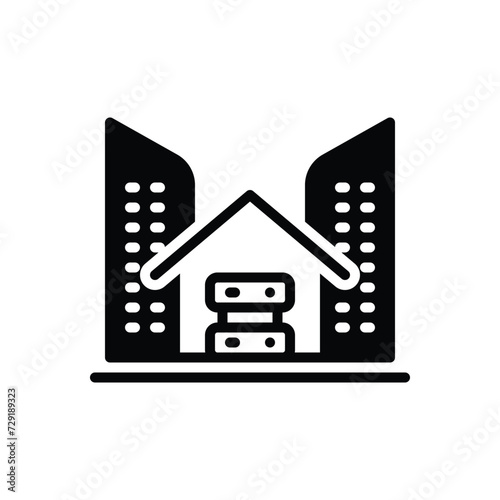 Black solid icon for premises