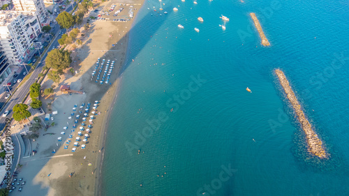 Aerial view of the seafront of Limassol  Cyprus.
