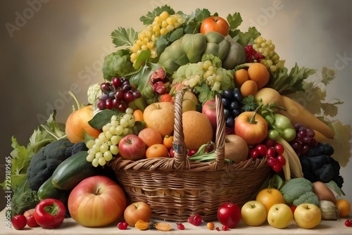 Basket full of fruits showing extra harvest