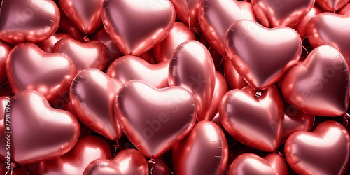 Hearts balloons. Saint valentine and love background. Generative AI