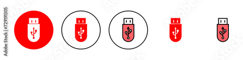 Usb icon set illustration. Flash disk sign and symbol. flash drive sign.