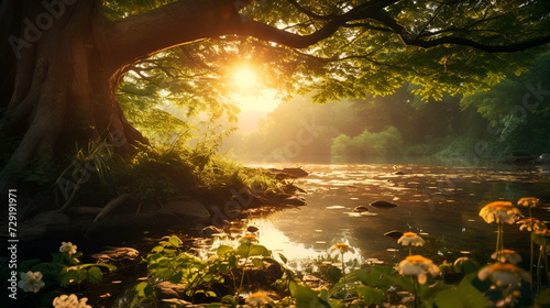 sunrise in the woods   sunrise in the forest 3d wallpaper