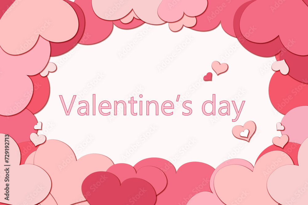 Valentines Day hearts, Valentine's Day and love background concept with different pink decorations in heart shape.