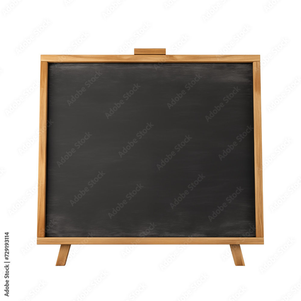blank blackboard with wooden frame isolated on white