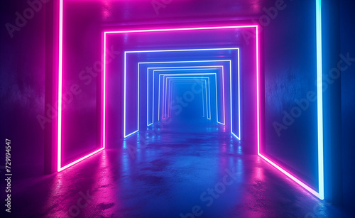 Luminous Geometry: Abstract Neon Light Stage Design