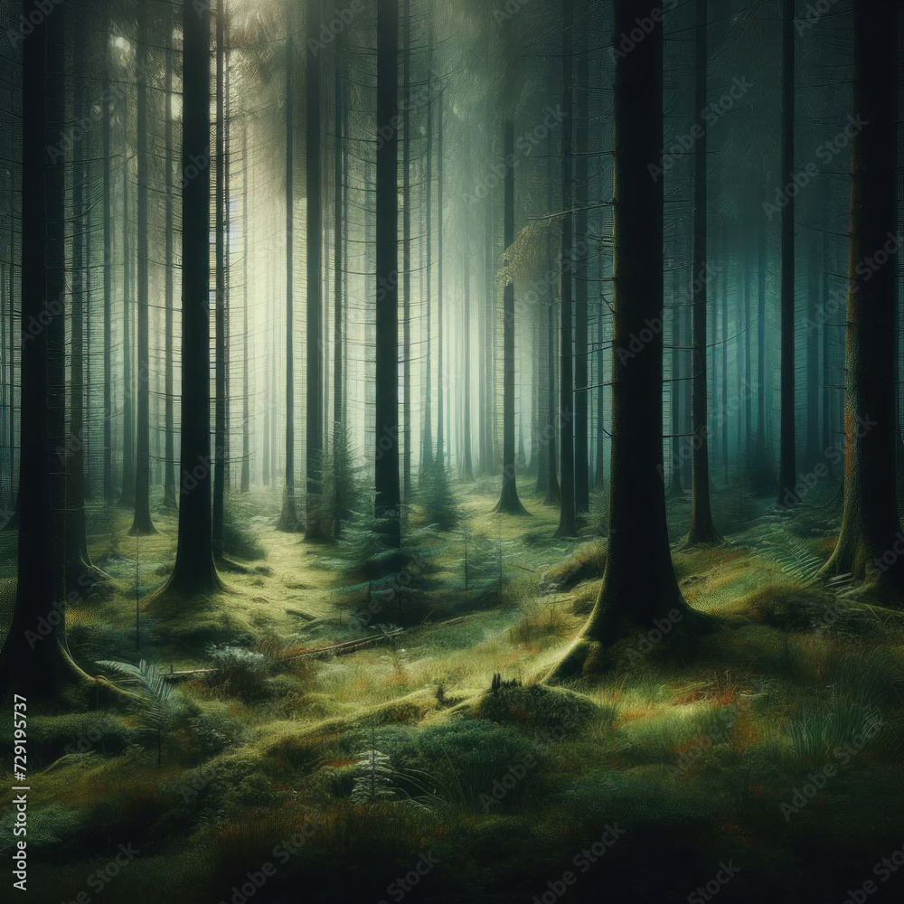 Fototapeta premium The mysterious dark forest