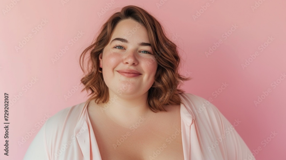 Stylish studio shot capturing the beauty and body positivity of a radiant woman. Stylish studio shot capturing the beauty and body positivity of a radiant woman.