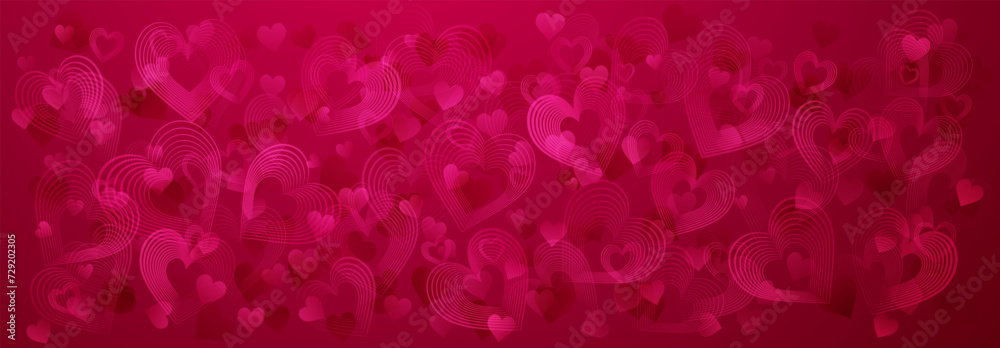 Background of large and small hearts in red and pink colors. Illustration on Valentine Day Background of large and small hearts in red and pink colors. Illustration on Valentine Day