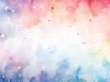 Colorful Background With Stars and Clouds. Watercolor illustration, card, copy space.