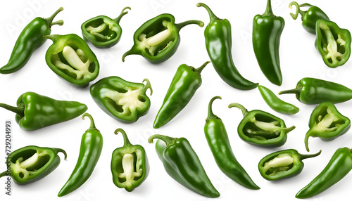 jalapeno peppers isolated on white photo