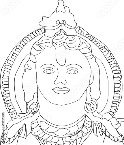 Lord Shree Rama Line Art Photo