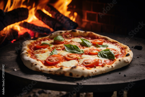 Wallpaper Mural  Cooking pepperoni pizza in the charcoal oven in restaurant Torontodigital.ca