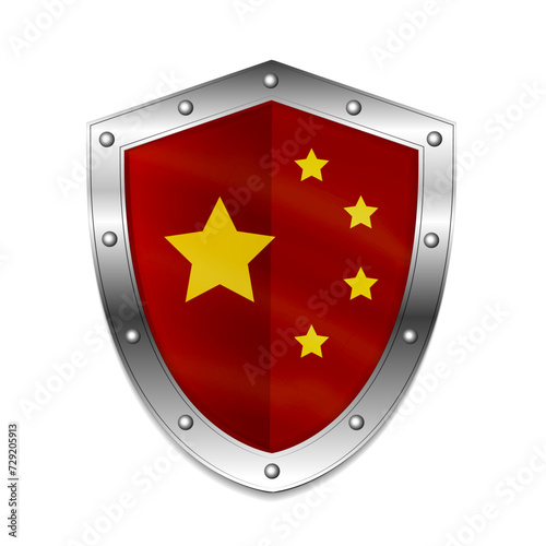 China flag on shield vector illustration