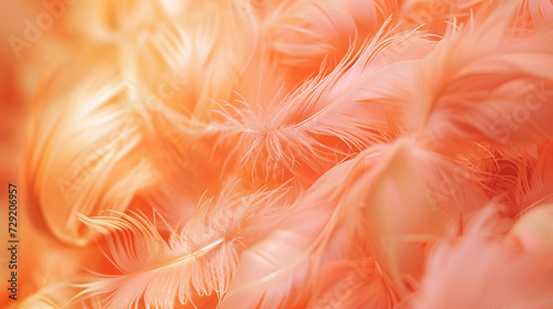 An abstract background of fluffy peach fuzz feathers © RiskiDwi