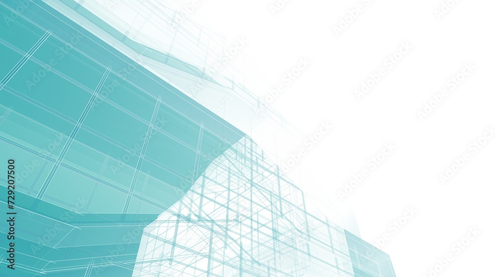 Obraz premium Perspective view of modern architecture 3d illustration