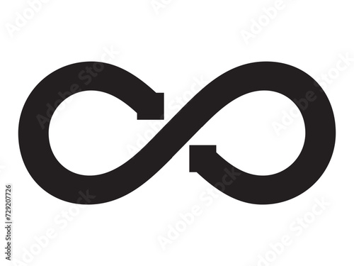 infinity symbol  - simple with discontinuation - isolated - vector .Infinity vector eps symbol illustration isolated on white background.