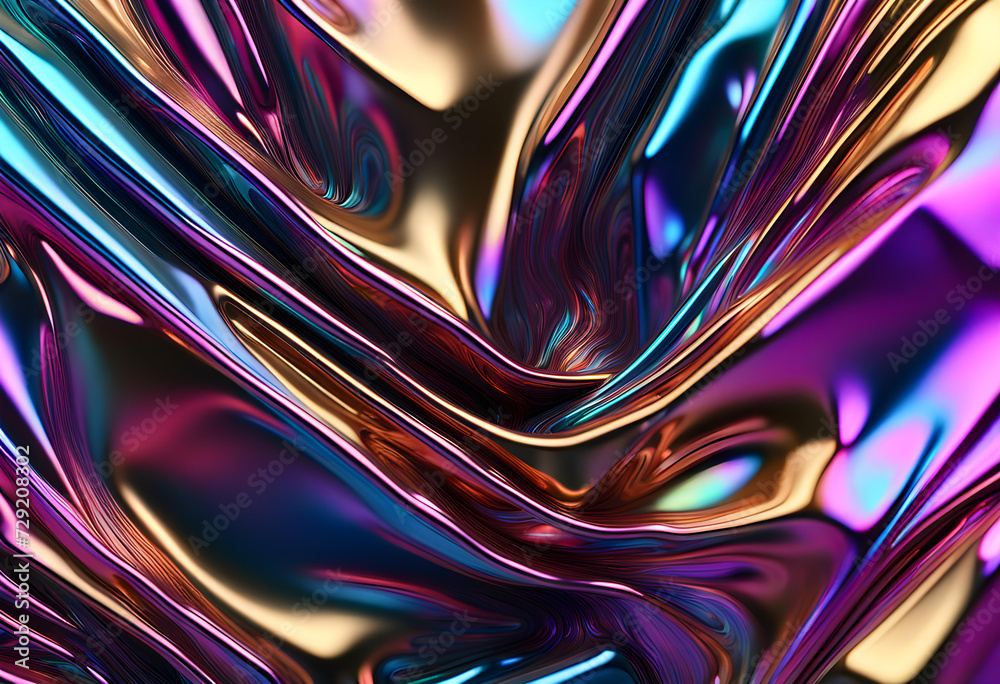 Metallic 3D image of abstract Metallic 3D image of abstract