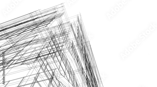 Fototapeta Naklejka Na Ścianę i Meble -  Perspective view of modern architecture 3d illustration
