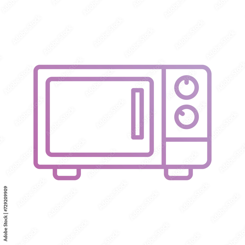 microwave oven icon with white background vector stock illustration