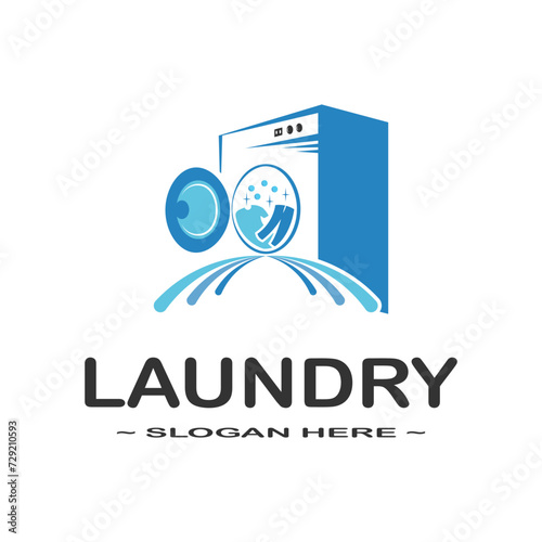 Laundry logo design with premium concept and new idea