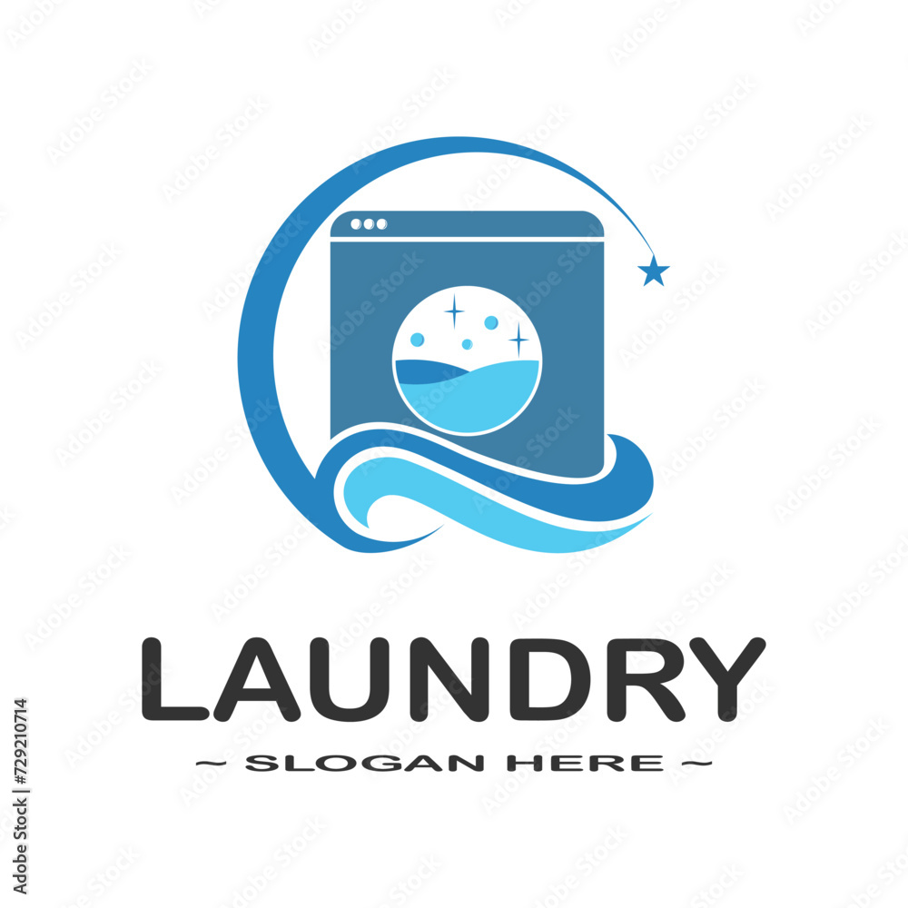Laundry logo design with premium concept and new idea Laundry logo design with premium concept and new idea