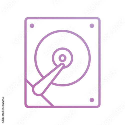 hard disk drive icon with white background vector stock illustration