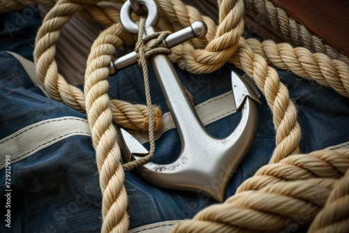 nautical outfits, anchor and mooring ropes in frame