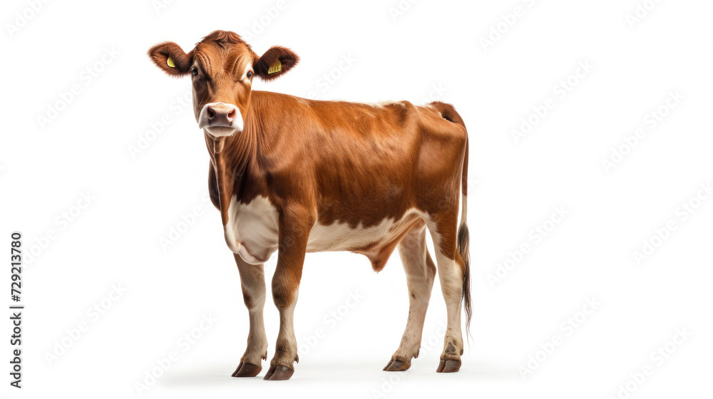 A cow on white background.