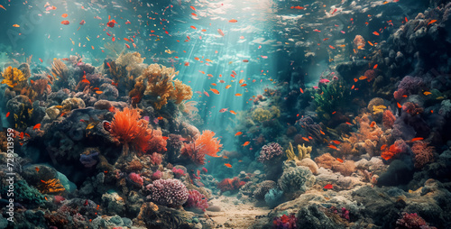 coral reef in the red  coral reef and fishes  coral reef with fish  an underwater image of a coral reef include