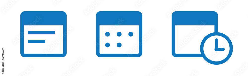 Calendar set icon, Schedule set icon, vector illustration Calendar set icon, Schedule set icon, vector illustration
