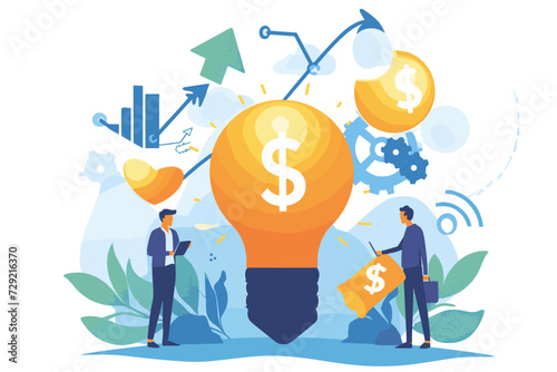 Entrepreneurship and Startup Success Concept, Innovative Business Ideas, Venture Capital and Investment, Growth and Scalability, Disruptive Technology and Market Disruption.