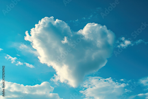 Heart Shaped Cloud in Blue Sky