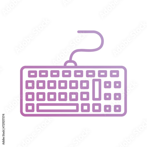 keyboard icon with white background vector stock illustration