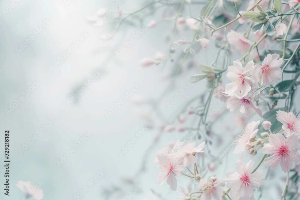 Blurry Pink Flowers on Branch Blurry Pink Flowers on Branch