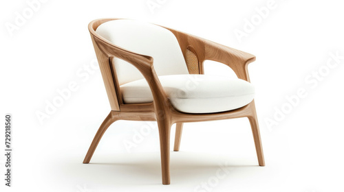Wooden Chair With White Cushion