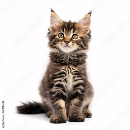 kitten isolated on white background with full depth of field and deep focus fusion 