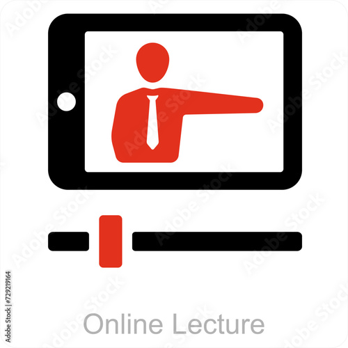 Online Lecture and education icon concept